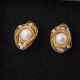Bird Nest Pearl Earrings